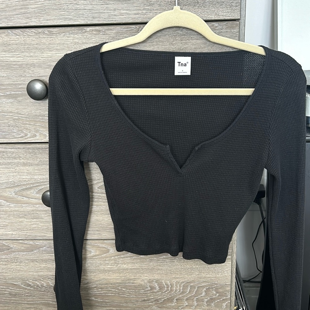 TNA waffle crop top